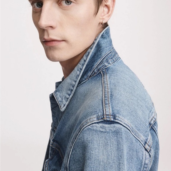 Rag & Bone Definitive Jean Jacket Blue Fire Island Size Small - Picture 4 of 15